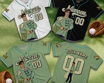 Personalized Prince Naveen Baseball Jersey, Frog Prince Shirt, New Orleans Disney Inspired Gift, Custom Name Jersey