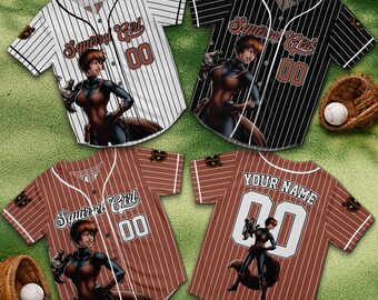 Personalized Squirrel Girl Kids Baseball  Jersey, Custom Name Marvel Superhero Shirt, Cartoon Birthday Outfit for Kids