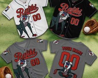 Personalized Rafiki Baseball Jersey, Custom Name Lion King Shirt, Wise Monkey Cartoon Jersey, Kids Birthday Outfit, Disney Gift