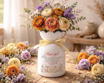Personalized Mother of the Groom Flower Vase, Custom Wedding Vase for Mom of the Groom, Gift from Bride, Wedding Gift Keepsake