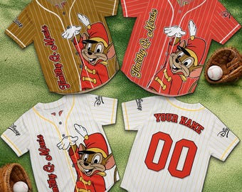 Timothy Mouse Custom Baseball Jersey, Dumbo Friend Cartoon Shirt, Disney Inspired Gift, Personalized Name Jersey