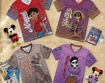 Personalized Coco Kids Football Jersey, Miguel Dante Cartoon Shirt, Custom Name Birthday Outfit, Kids Gift