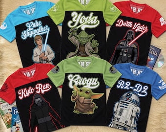 Personalized Star Wars Football Jersey – Custom Name & Number Jedi Shirt, Galaxy Squad Birthday Outfit, Family Matching Party Gift