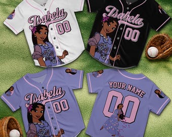 Personalized Isabela Madrigal Baseball Jersey, Floral Princess Shirt, Encanto Inspired Gift, Custom Name Jersey