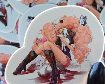 Danganronpa Junko Enoshima Glossy Sticker (3.04 x 2.53 inch) – Waterproof UV Protected Scratch Resistant