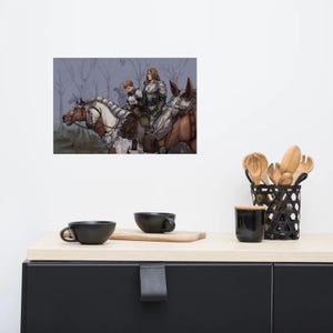 Fear & Hunger Knights Midnight Sun Art Print, Dark Fantasy Game Poster, Matte Wall Decor image 4