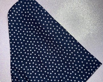 Navy Blue White Star Pet Bandana | Elastic Collar Accessory for Dogs Cats