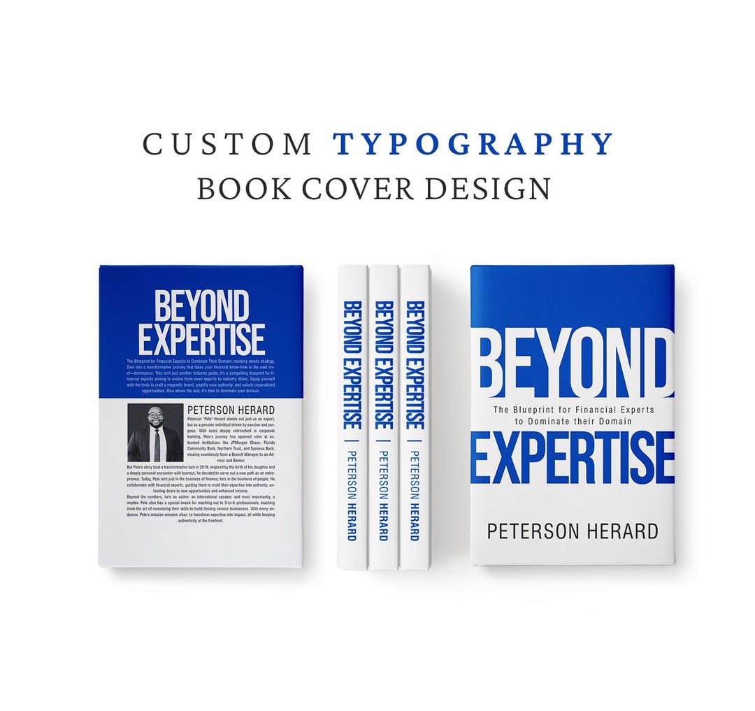 Custom Typography Book Cover Design | Minimal Text Ebook Paperback ...