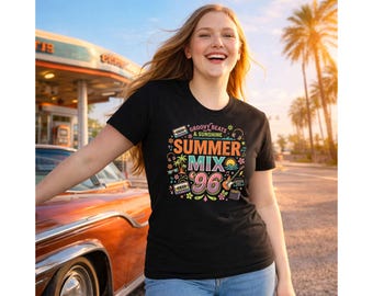 Retro 90er Jahre Sommer Mix Tape Shirt, Vintage Kassette Grafik T-Shirt, Throwback 96 T-Shirt, Groovy Ästhetisches Outfit, Trendiges Unisex T-Shirt Geschenk