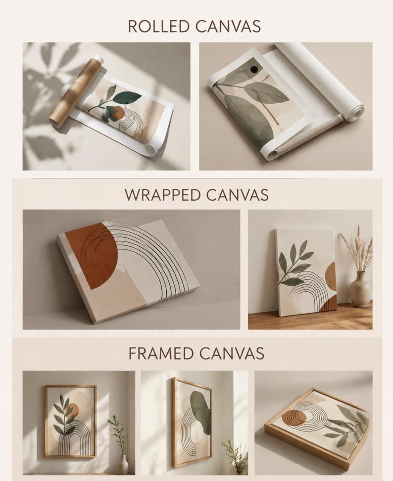 Abstract Wall Art, Retro Floral Print, Mid Century Botanical Art ...