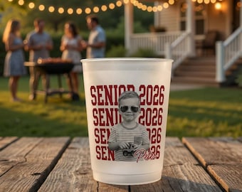 Vaso personalizado vintage con foto para graduados, regalo de graduación de la promoción de 2026, vajilla para graduación, vaso para la noche de graduación, vaso de recuerdo para fiestas.
