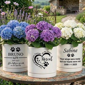 Personalisierter Haustier-Gedenktopf, Hundeverlust-Erinnerungsgeschenk, benutzerdefinierter Haustier-Blumentopf, Verlust des Haustiergeschenks, Hundegedenkhaus-Andenken