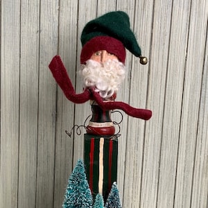 Santa Claus, Christmas Decor, Vintage inspired Santa, Recycled wood Santa, Primitive Santa, Folk Art Santa, One-of-a-kind Santa, Handmade