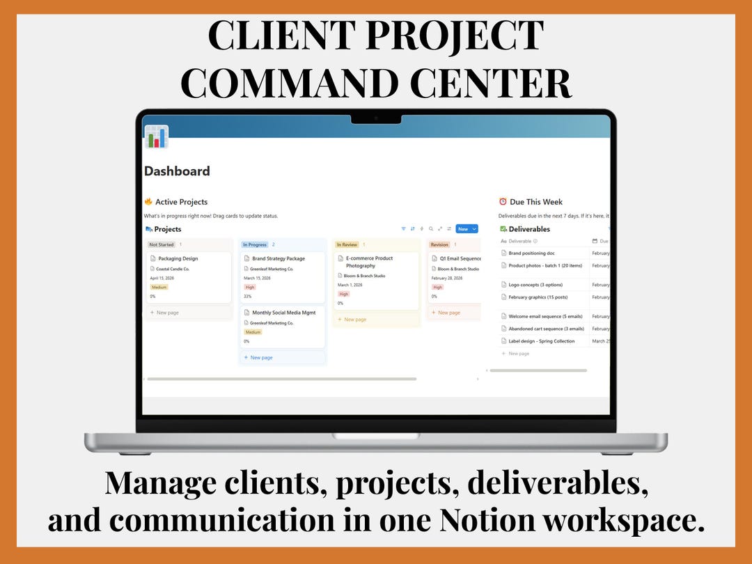 Client Project Tracker Notion Template, Service Business CRM ...