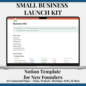 Small Business Notion Vorlage, New Gründer OPS Dashboard, Solopreneur Starter Kit, Aufgaben-Manager, SOP-Vorlagen