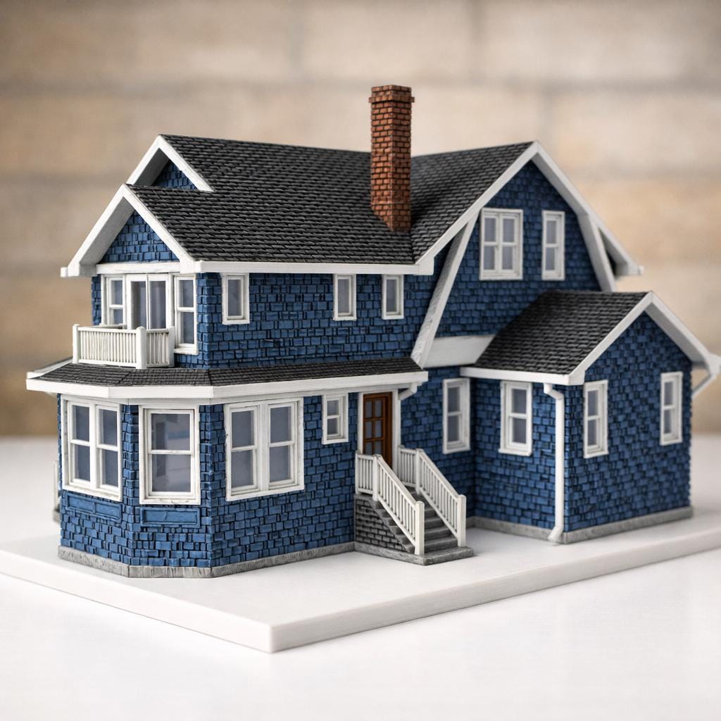 HO Scale Two-Story Craftsman House