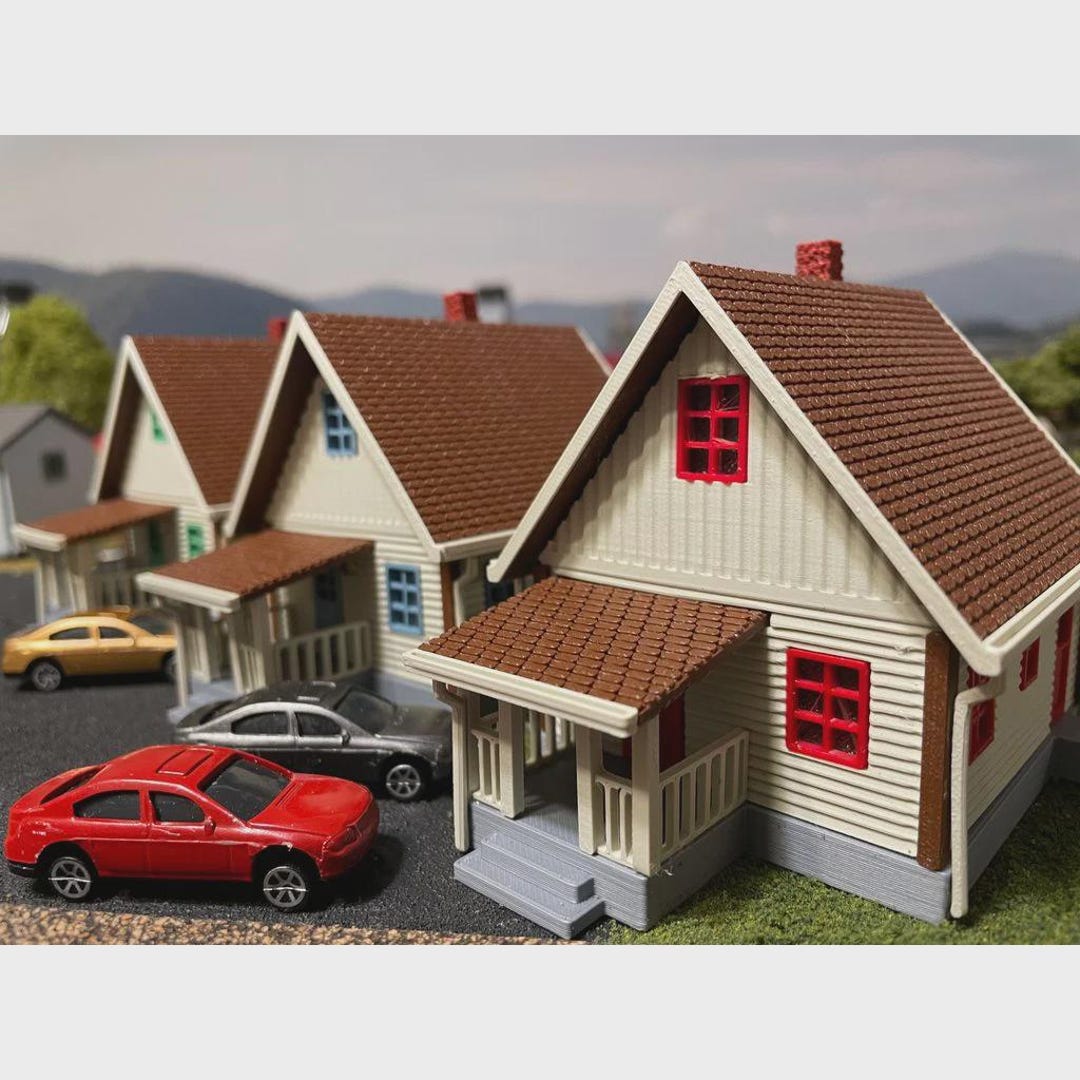 Ho Scale Ranch HO Scale Suburban Ranch‑style House (set of 3) - Etsy