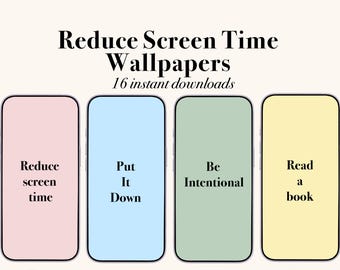 Reduce screen time wallpapers, minimalist pastel self care phone backgrounds for a digital detox