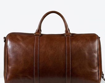 Leren weekendtas handgemaakt, volnerf reistas, bruine leren reistas heren dames, weekendtas, jubileumcadeau bruidsjonkers