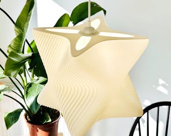 3D Printed Wavy Pendant Lampshade, Modern Ceiling Light Shade, Sculptural Lamp Cover, E26 E27