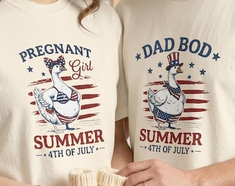 4th of july pregnancy announcement shirts, Butter Shirt, Couple Set Dad Bod Pregnant Girl Summer, Matching Patriotic Baby Reveal Tee
