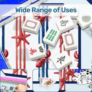 Tapete de Mahjong con diseño náutico de langosta, ideas para regalos de Mahjong, tapetes de Mahjong costeros, accesorios de Mahjong, regalos de Mahjong para ella imagen 11