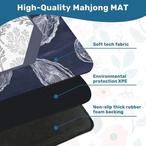 Oyster Shell Mahjong Mat, Navy Coastal Mah Jongg Mat, Grandmillennial Mahjong Gift, Blue White Mahjong Mats, Mahjong Accessories, Mah Jong immagine 9