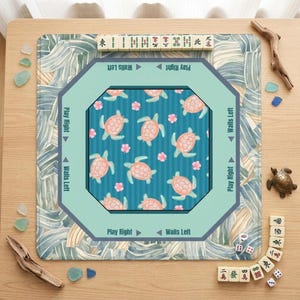 This sea turtle mah jongg mat makes one of the best mahjong gift ideas for friends and family. A beautiful and unique addition to any collection of mahjong gifts for birthdays or holidays.