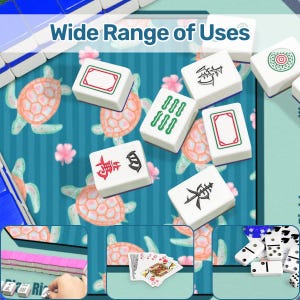 Sea Turtle Mah jongg Mat, Cute Mahjong Mats, Nautical Mahjong Game Mat, Coastal Ocean Mahjong Accessory, Mahjong Gift For Her, image 11
