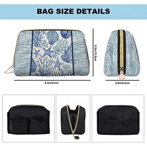 American Mahjong Tiles with Custom Backs, Blue & White Coral Shell Tile Set with Mahjong Mat, Card Holders and Tile Bag image 18