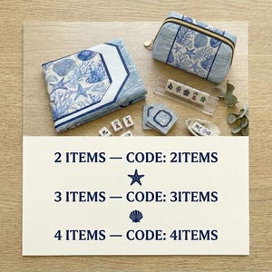American Mahjong Tiles with Custom Backs, Blue & White Coral Shell Tile Set with Mahjong Mat, Card Holders and Tile Bag image 4