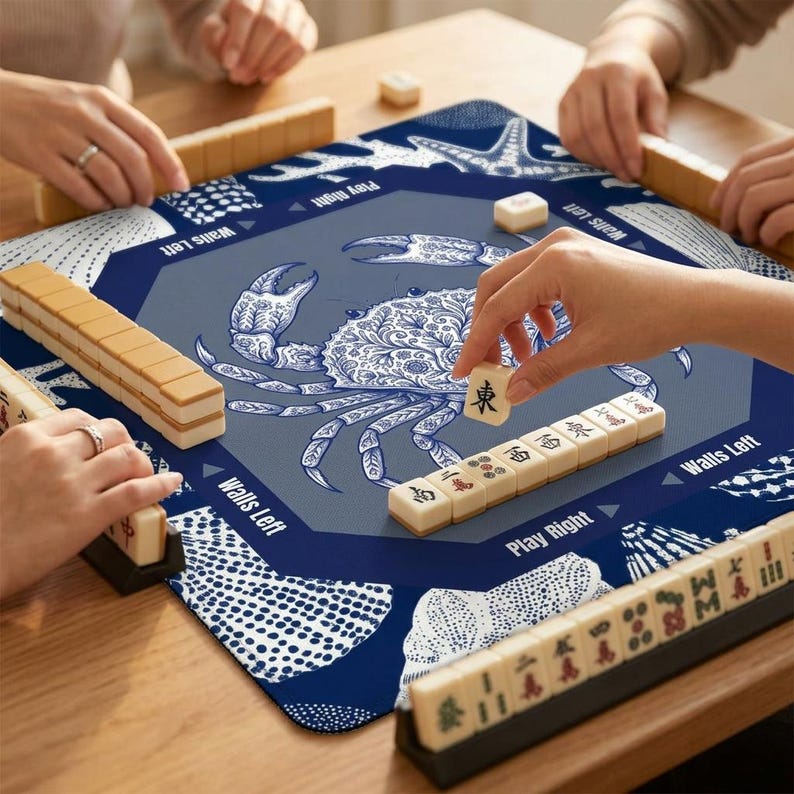 High quality mahjong mats crafted with a durable non slip surface. This mah jongg mat features a smooth fabric top and rubber backing for optimal tile movement and quiet gameplay during every match.