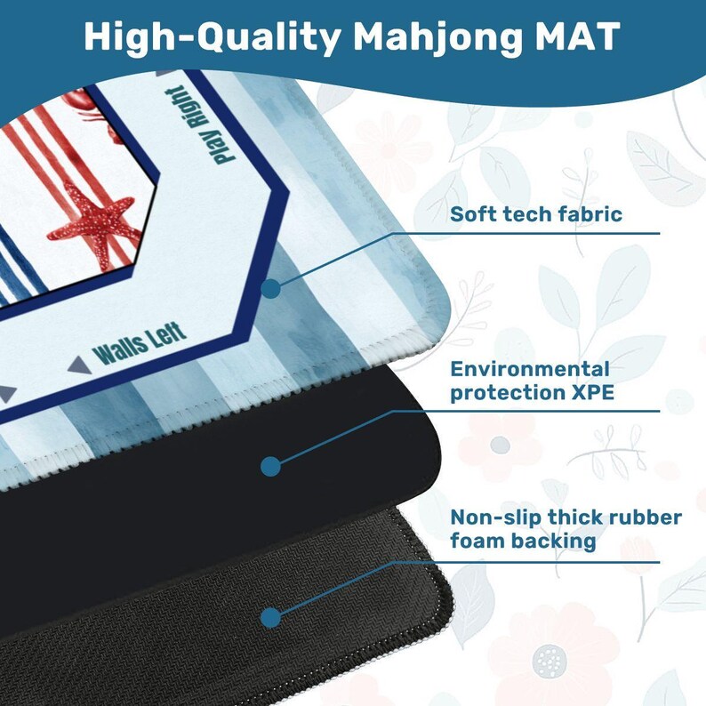 Tapete de Mahjong con diseño náutico de langosta, ideas para regalos de Mahjong, tapetes de Mahjong costeros, accesorios de Mahjong, regalos de Mahjong para ella imagen 8