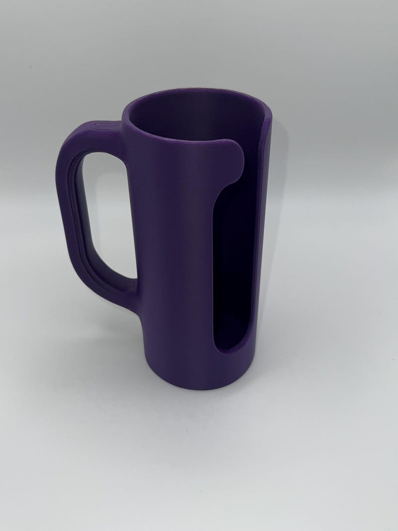 Smal burkhållare med handtag | 3D-utskrivet dryckeshylsa | Passar 350 ml och 237 ml smala burkar bild 3