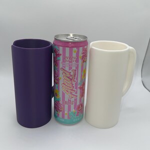 Smal burkhållare med handtag | 3D-utskrivet dryckeshylsa | Passar 350 ml och 237 ml smala burkar bild 4