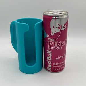 Smal burkhållare med handtag | 3D-utskrivet dryckeshylsa | Passar 350 ml och 237 ml smala burkar bild 8