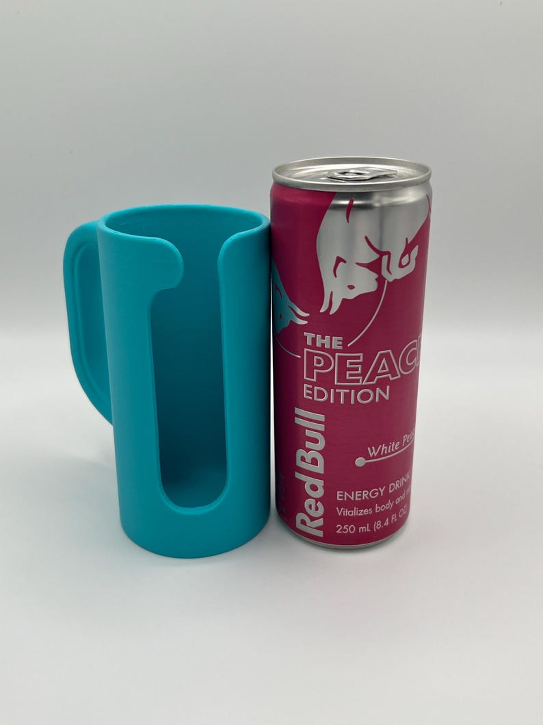 Smal burkhållare med handtag | 3D-utskrivet dryckeshylsa | Passar 350 ml och 237 ml smala burkar bild 8