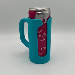 Smal burkhållare med handtag | 3D-utskrivet dryckeshylsa | Passar 350 ml och 237 ml smala burkar bild 7