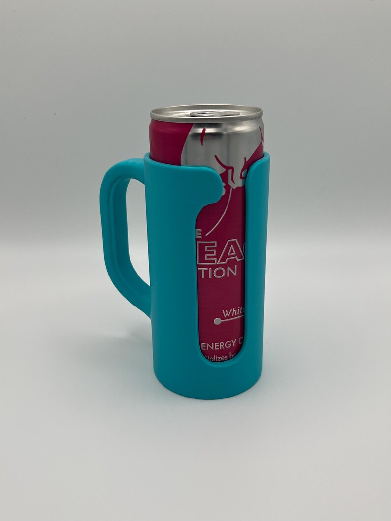 Smal burkhållare med handtag | 3D-utskrivet dryckeshylsa | Passar 350 ml och 237 ml smala burkar bild 7