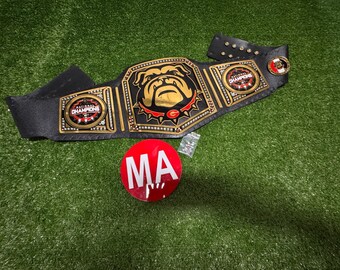 2021-2022 Bull Dog Back to Back Black Championship Wrestling Title 4Mm Belt