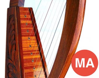24” Irish Celtic Harp | 12 Strings Rosewood | Diagonal Design | Bag & Tuning Key