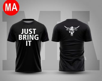 men’s black the rock just bring it t-shirt wwe wrestling graphic tee