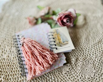 Handmade Blank Journal with a tassel and also comes with a Peter Rabbit mini journal