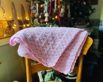 Pink Crochet Baby Blanket