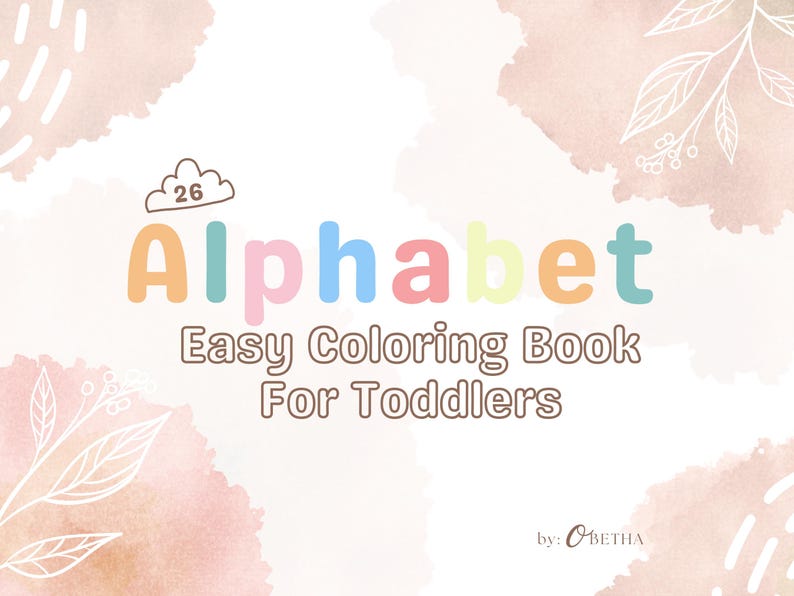 Simple Lettering With Color For Kids Alphabet Coloring Pages for Toddlers, ABC Printable Worksheets ...