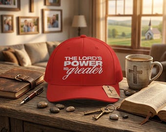 Embroidered Christian Trucker Hat, "The Lord's Power Is Greater" Faith Apparel