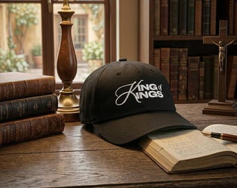 King of Kings Christian Dad Cap, Embroidered Hat for Men & Women, Jesus is King Religious Apparel