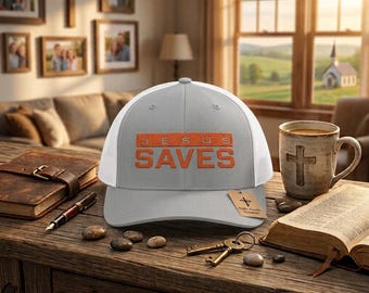 Embroidered Jesus Saves Trucker Hat, Christian Faith Apparel (Men & Women)