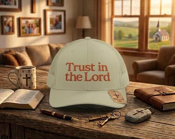 Trust in the Lord Christian Trucker Hat, Embroidered Scripture Hat for Men & Women, Religious Apparel