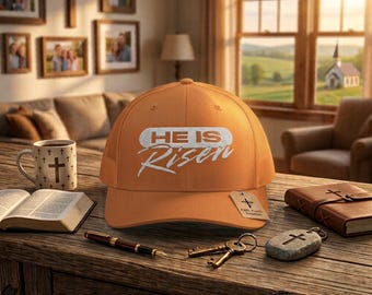 Retro Racing Script Christian Trucker Hat, Embroidered Faith Apparel (Men & Women)